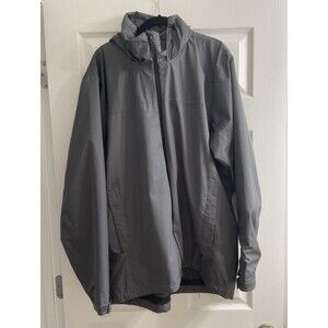 Adidas Jacket Wantertag Hooded Windbreaker Full Zip Golf Outdoors Gray Men Sz XL